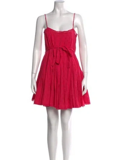 Pre-owned Ulla Johnson Square Neckline Mini Dress W/ Tags In Pink