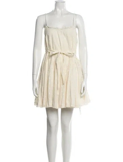 Pre-owned Ulla Johnson Square Neckline Mini Dress W/ Tags In White
