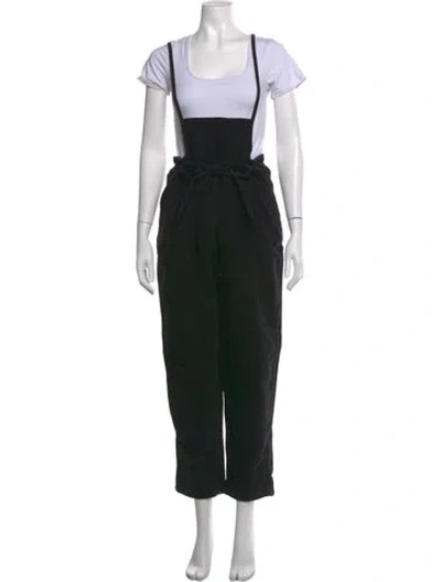 Pre-owned Ulla Johnson Square Neckline Overalls In Black