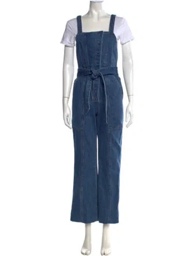 Pre-owned Ulla Johnson Square Neckline Overalls In Blue