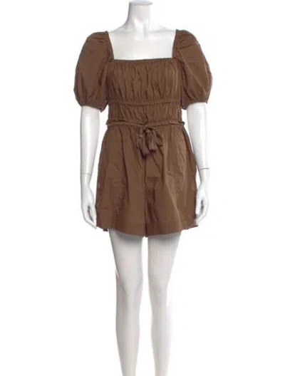 Pre-owned Ulla Johnson Square Neckline Romper In Multi