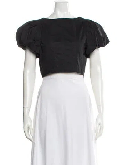 Pre-owned Ulla Johnson Square Neckline Short Sleeve Crop Top In White