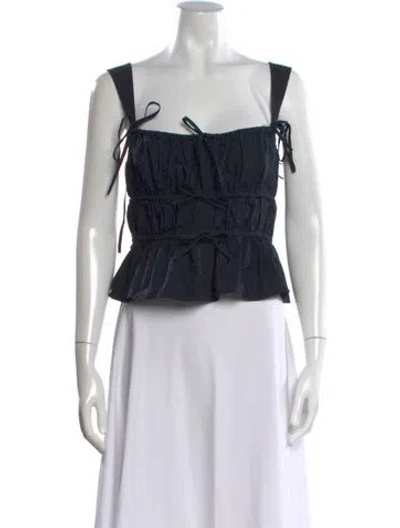 Pre-owned Ulla Johnson Square Neckline Sleeveless Blouse In Black