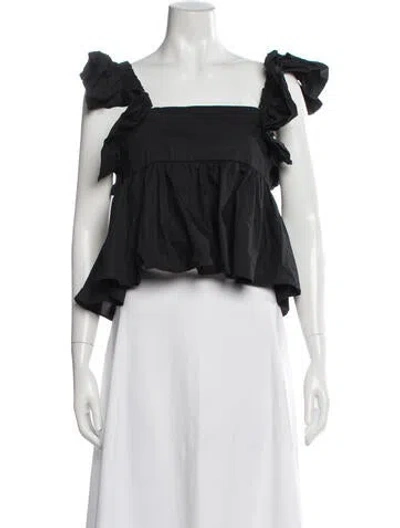 Pre-owned Ulla Johnson Square Neckline Sleeveless Blouse In Black