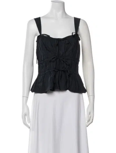 Pre-owned Ulla Johnson Square Neckline Sleeveless Blouse In Blue