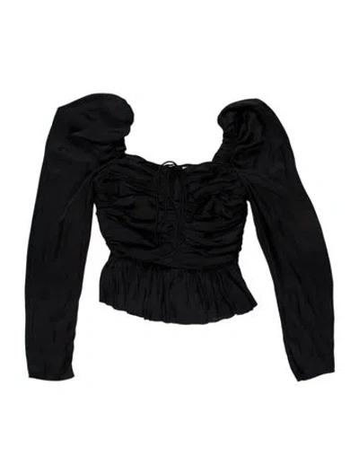 Pre-owned Ulla Johnson Square Neckline Sleeveless Crop Top In Black
