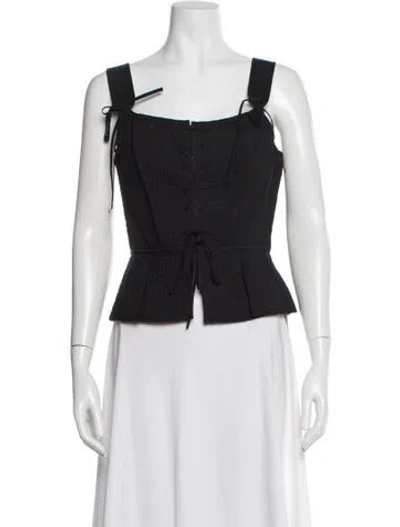Pre-owned Ulla Johnson Square Neckline Sleeveless Top In Black