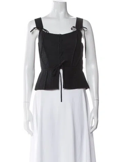 Pre-owned Ulla Johnson Square Neckline Sleeveless Top In Black