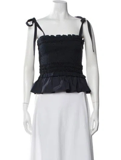 Pre-owned Ulla Johnson Square Neckline Sleeveless Top In Blue