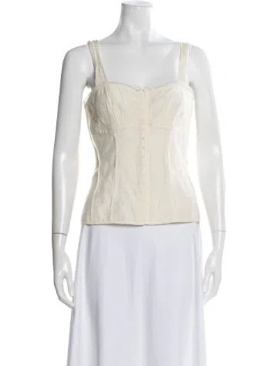 Pre-owned Ulla Johnson Square Neckline Sleeveless Top In Neutral