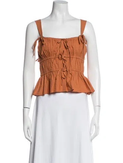 Pre-owned Ulla Johnson Square Neckline Sleeveless Top In Neutral