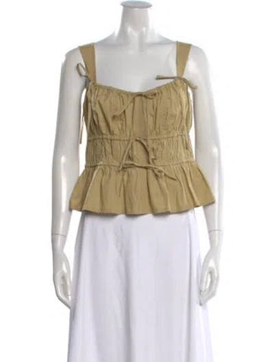 Pre-owned Ulla Johnson Square Neckline Sleeveless Top In Neutral