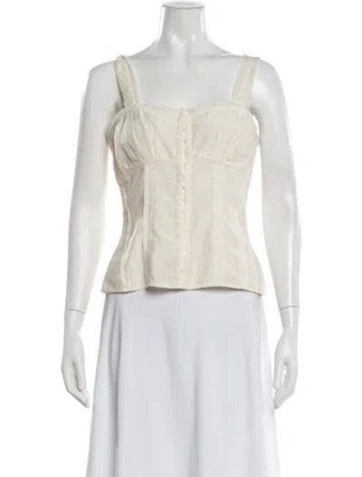 Pre-owned Ulla Johnson Square Neckline Sleeveless Top In Neutrals
