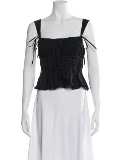 Pre-owned Ulla Johnson Square Neckline Sleeveless Top In White