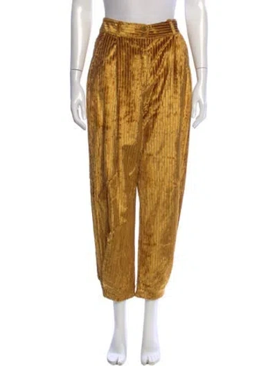 Pre-owned Ulla Johnson Straight Leg Pants In Gold