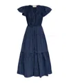 Ulla Johnson Pleated Midi Dress In Blue