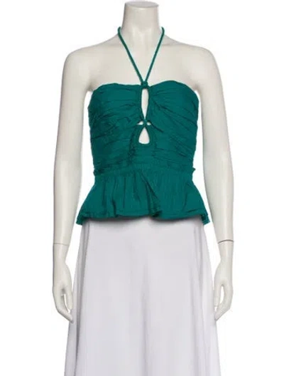 Pre-owned Ulla Johnson Strapless Crop Top In Blue