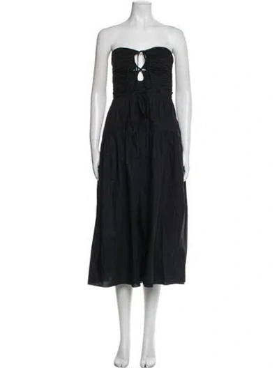 Pre-owned Ulla Johnson Strapless Long Dress In Black
