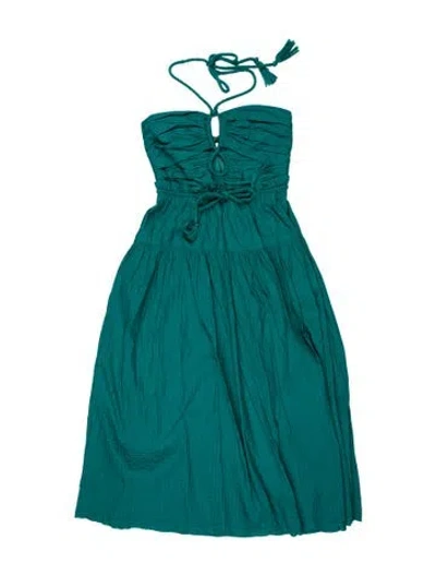 Pre-owned Ulla Johnson Strapless Long Dress In Blue/green