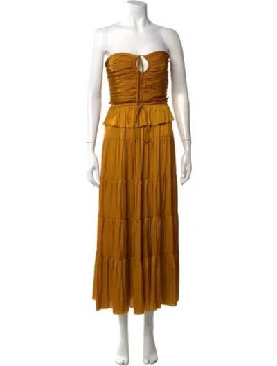Pre-owned Ulla Johnson Strapless Long Dress In Gold