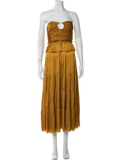 Pre-owned Ulla Johnson Strapless Long Dress In Gold