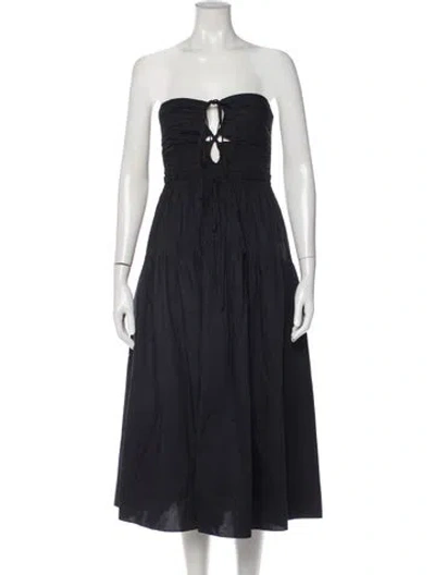 Pre-owned Ulla Johnson Strapless Midi Length Dress In Black