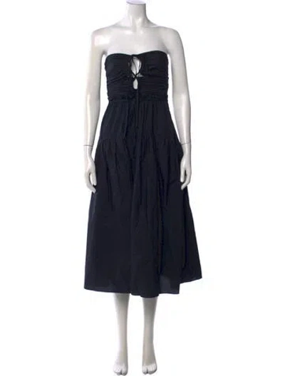 Pre-owned Ulla Johnson Strapless Midi Length Dress In Black