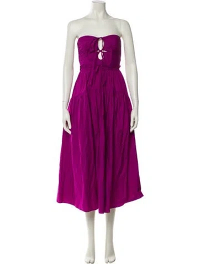 Pre-owned Ulla Johnson Strapless Midi Length Dress In Purple