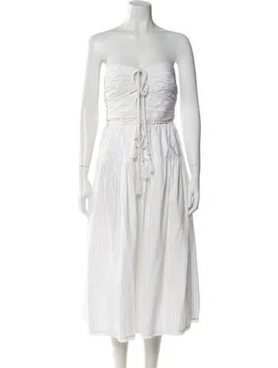 Pre-owned Ulla Johnson Strapless Midi Length Dress In White