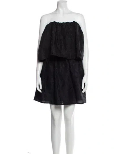 Pre-owned Ulla Johnson Strapless Mini Dress In Black