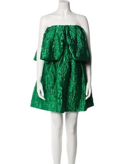 Pre-owned Ulla Johnson Strapless Mini Dress In Green
