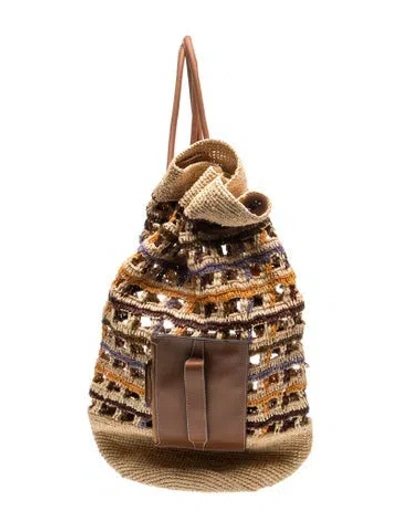 Pre-owned Ulla Johnson Straw Backpack In Neutral