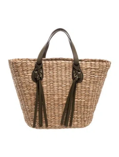 Pre-owned Ulla Johnson Straw Bucket Bag In Multi