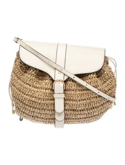 Pre-owned Ulla Johnson Straw Crossbody Bag In Neutral