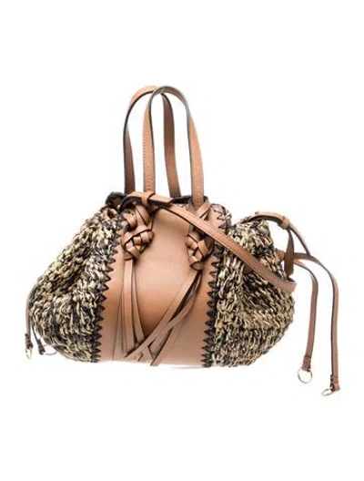 Pre-owned Ulla Johnson Straw Evening Bag In Brown