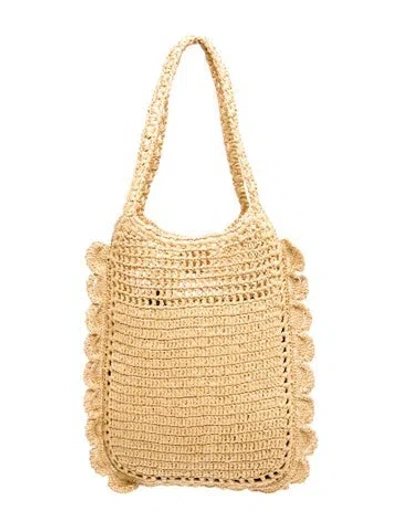 Pre-owned Ulla Johnson Straw Shoulder Bag W/ Tags In Neutrals