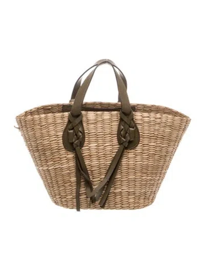 Pre-owned Ulla Johnson Straw Top Handle Bag In Neutral