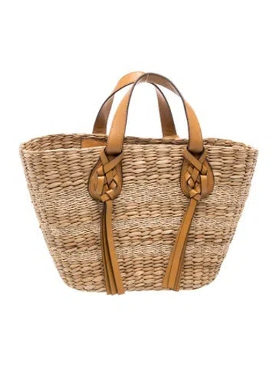 Pre-owned Ulla Johnson Straw Tote In Neutrals