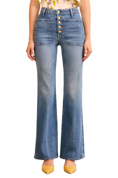 Ulla Johnson Stretch Lou Flare Jean In Danube In Blue