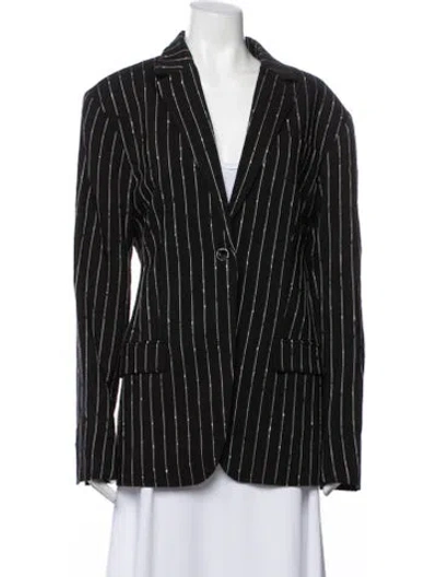 Pre-owned Ulla Johnson Striped Blazer In Black