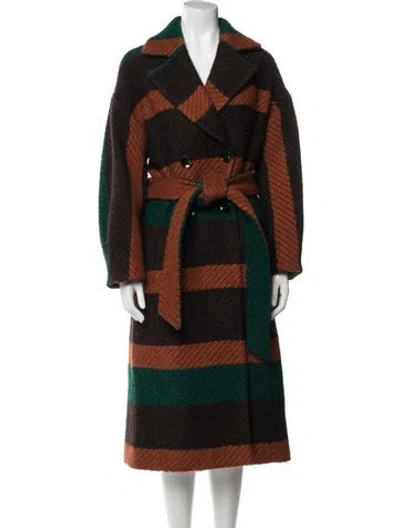 Pre-owned Ulla Johnson Striped Coat In Brown