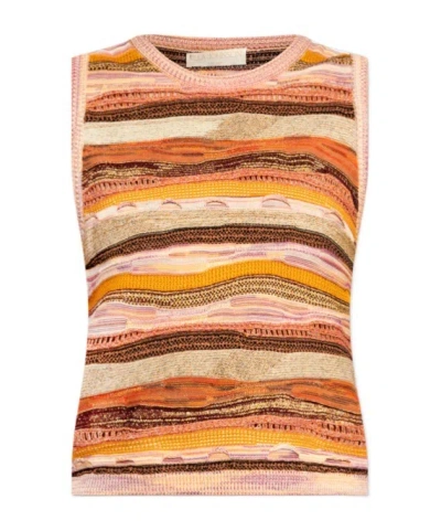 Ulla Johnson Striped Cotton Knitted Top In Multicolor