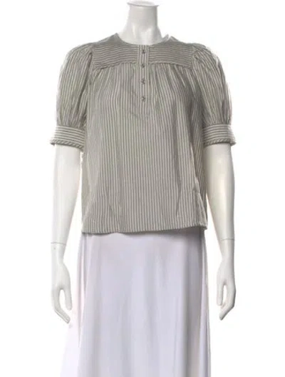 Pre-owned Ulla Johnson Striped Crew Neck Blouse