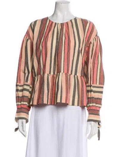 Pre-owned Ulla Johnson Striped Crew Neck Blouse In Multi