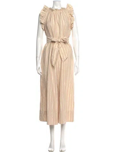 Pre-owned Ulla Johnson Striped Crew Neck Jumpsuit