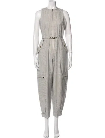Pre-owned Ulla Johnson Striped Crew Neck Jumpsuit In Blue