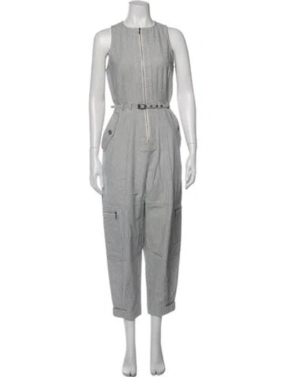 Pre-owned Ulla Johnson Striped Crew Neck Jumpsuit In Blue