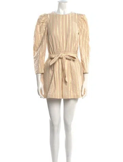 Pre-owned Ulla Johnson Striped Crew Neck Romper