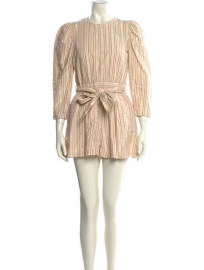 Pre-owned Ulla Johnson Striped Crew Neck Romper