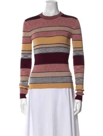 Pre-owned Ulla Johnson Striped Crew Neck Sweater